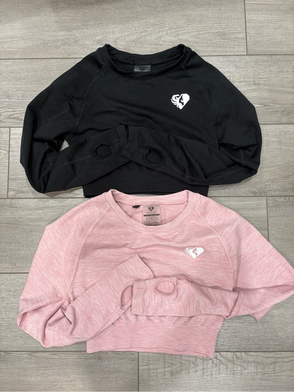WOMENS BEST Set of 2 Cropped Active long sleeve - Black & Pink